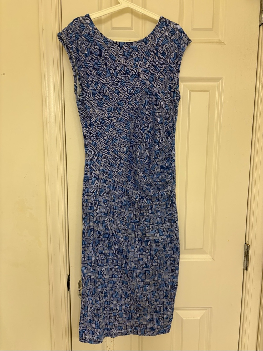 Blue Geometric Mata Traders Jersey Sheath Dress